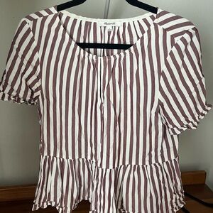Madewell Striped Women's Top - Pink and White